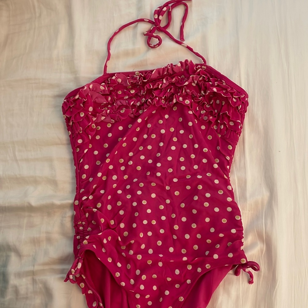 Adorable pink halter bathing suit